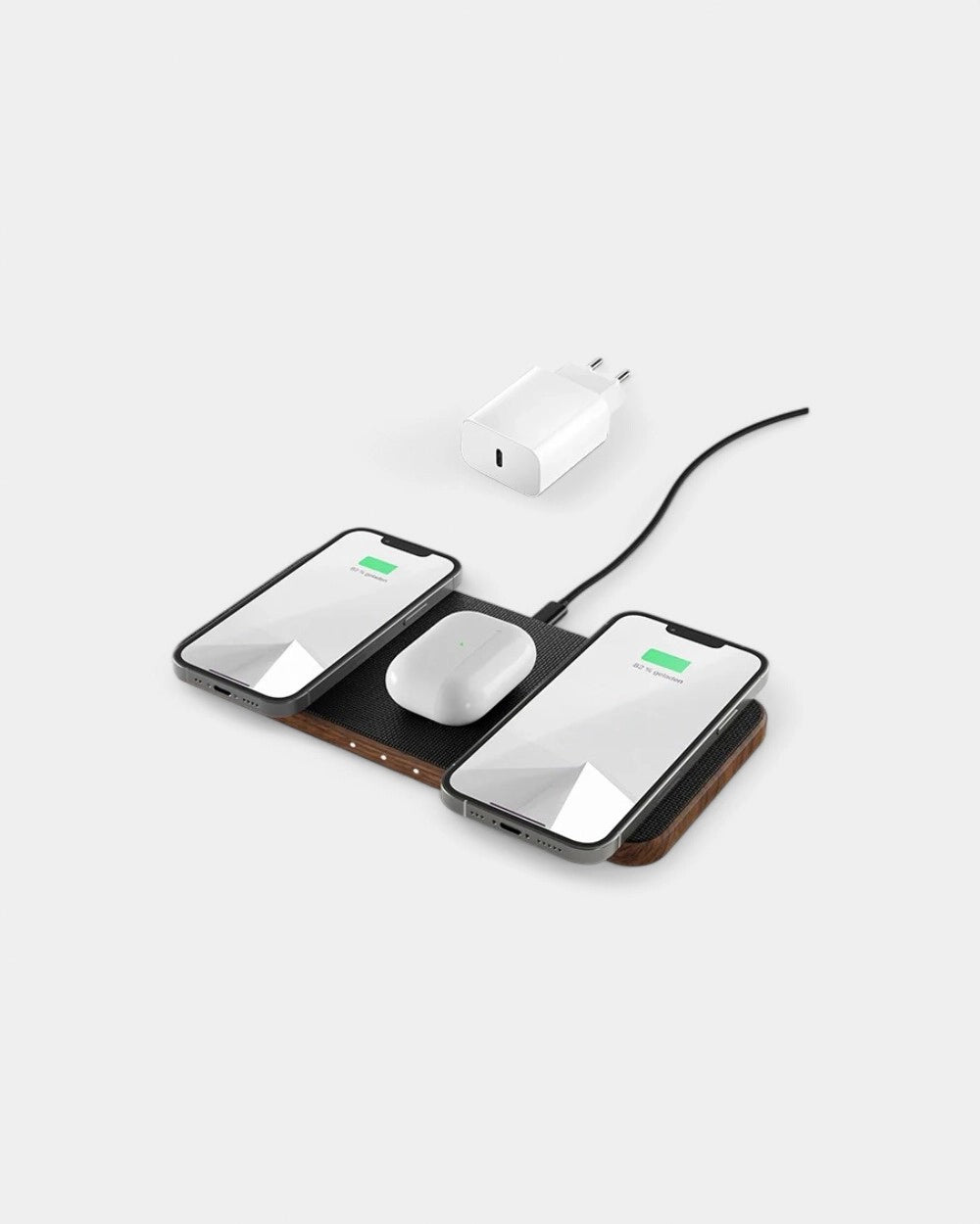 Station de charge sans fil en bois personnalisable - 1